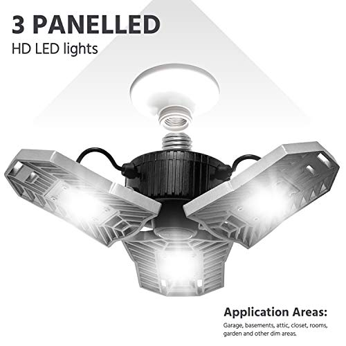 Triburst Deluxe by Bell+Howell: Ultra Bright 5500 Lumens Indoor Lighting with 144 LEDs for Bedroom, Garage, and Ceiling