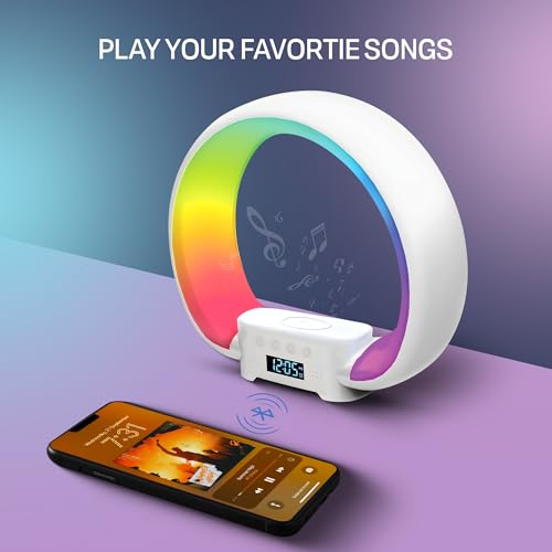 Bell+Howell Color Changing Alarm Clock, Bluetooth Speaker & Wireless Charging
