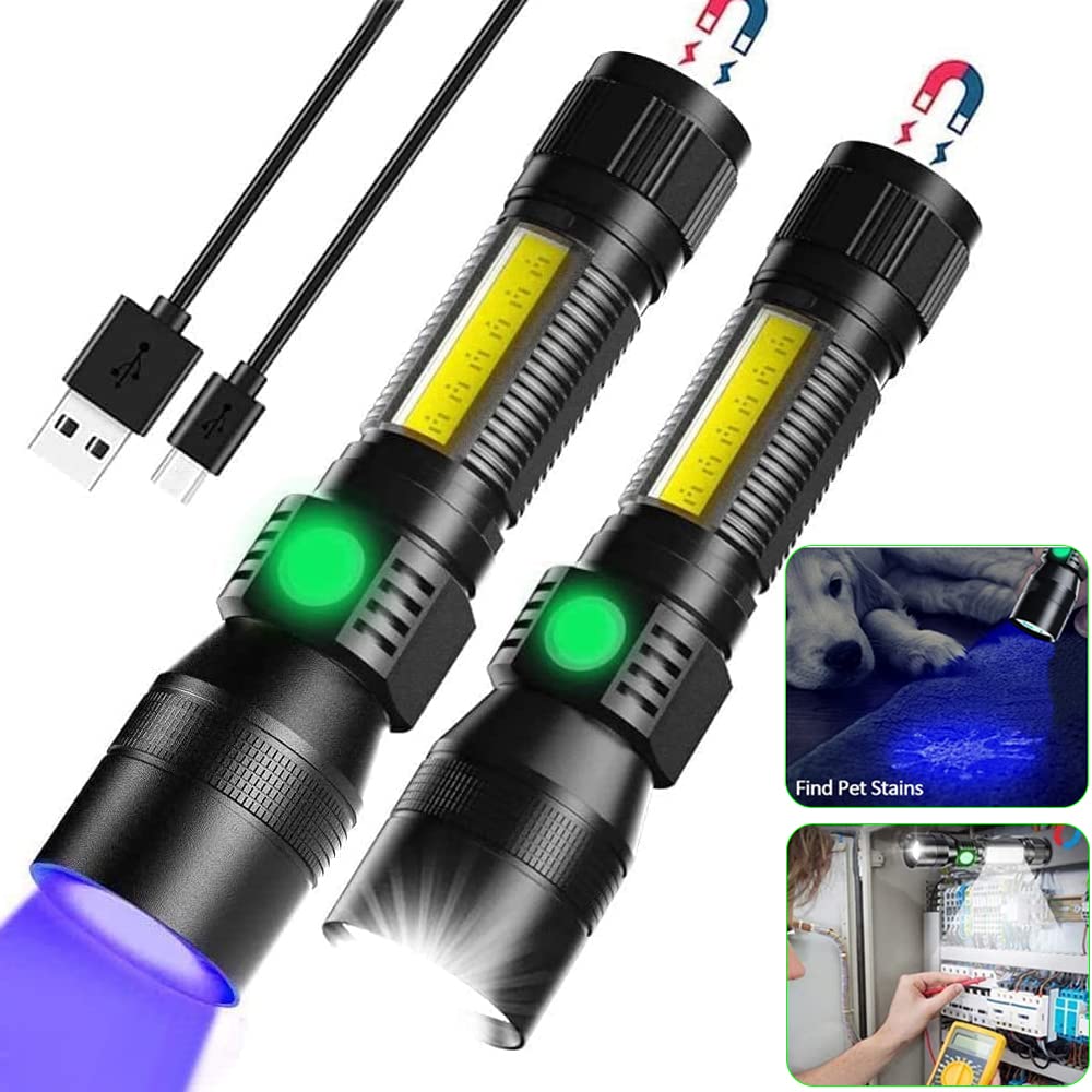 Rechargeable Black Light UV Flashlight for Pet Stains Detection and Camping