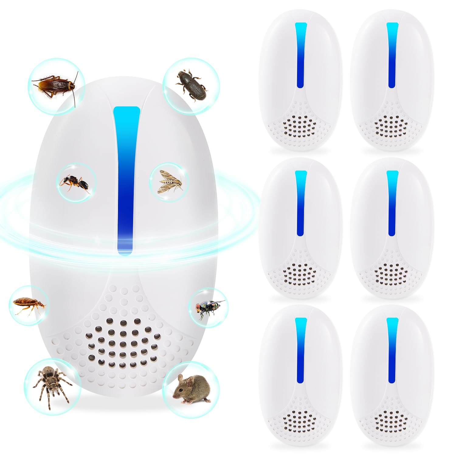 2025 Upgraded Ultrasonic Repeller for Indoor Pest Control (6 Packs)