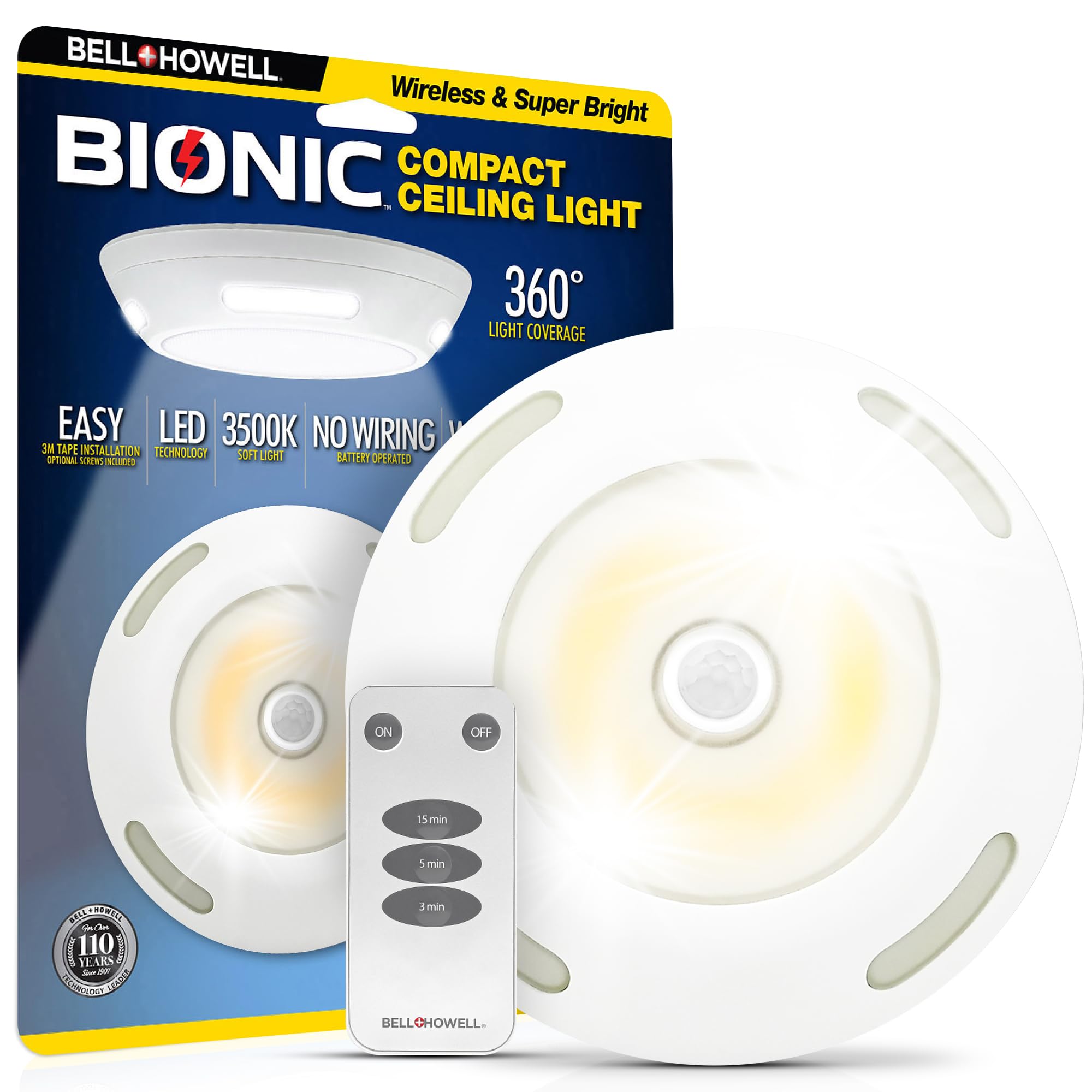 Battery Operated Indoor Motion Sensor Ceiling Light