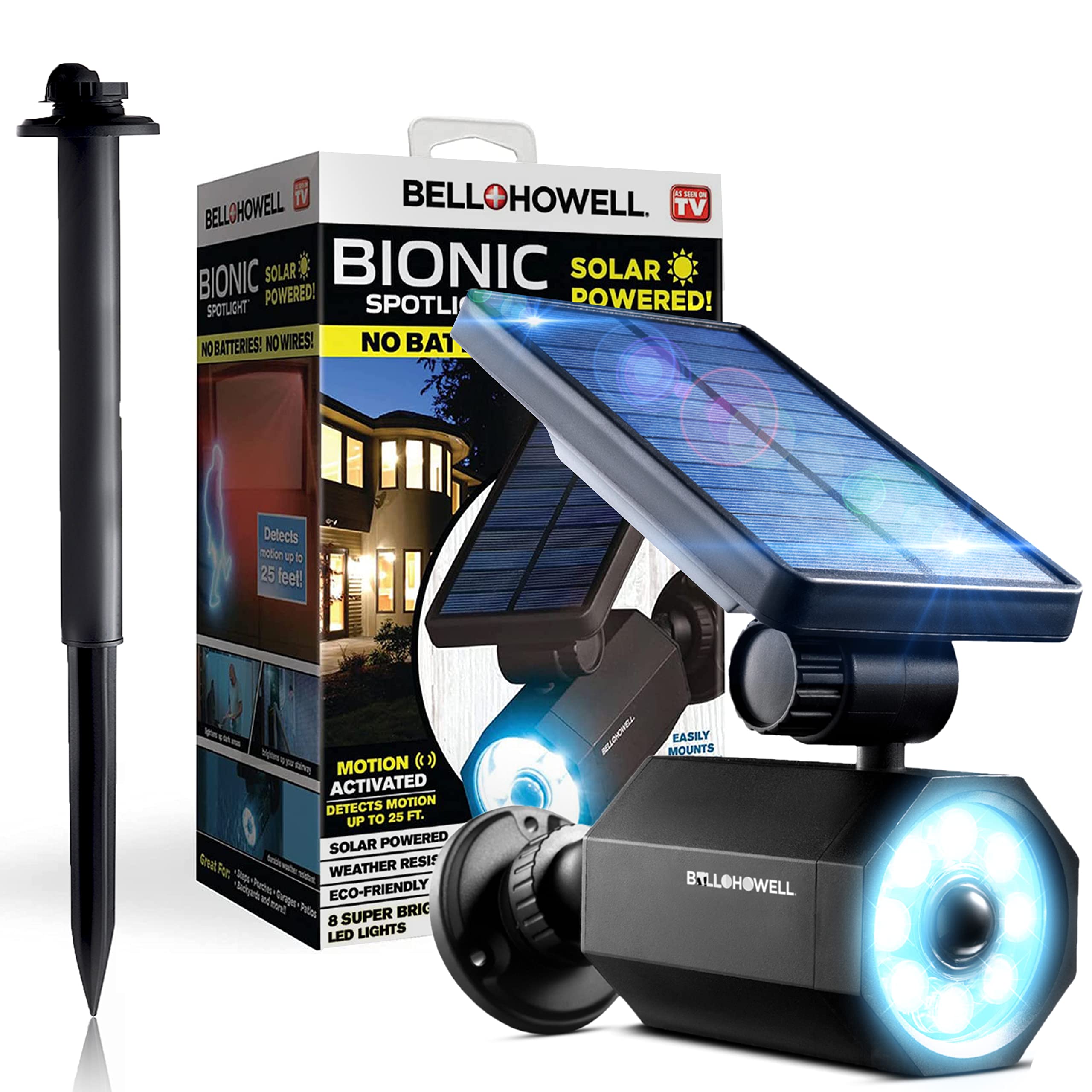 Solar Motion Spotlight for Outdoor Spaces, Waterproof and Bright LED Lights for Garden and Lawn